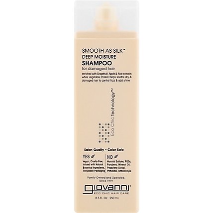 Giovanni Eco Chic Hair Care Shampoo Deep Moisture Smooth As Silk for Damaged Hair - 8.5 Oz - Image 2