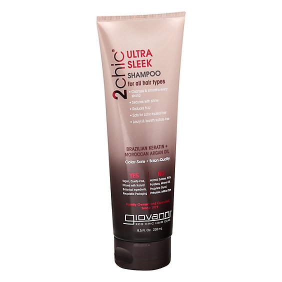 Giovanni 2chic Shampoo Ultra-Sleek for All Hair Types - 8.5 Oz