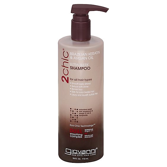 2chic Shampoo Ultra-Sleek Brazilian Keratin & Argan Oil - 24 Oz