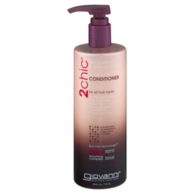 2chic Conditioner Ultra-Sleek Brazilian Keratin & Argan Oil - 24 Oz - Image 1