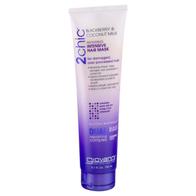 2chic Hair Mask Intensive Ultra-Repair Blackberry + Coconut Milk - 5.1 Oz