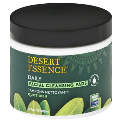 Desert Essence Cleansing Pads Facial Original Natural Tea Tree Oil - 50 Count