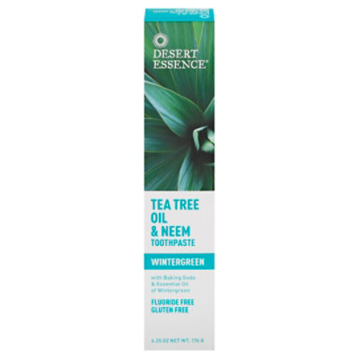 Desert Essence Toothpaste Natural Tea Tree Oil & Neem Wintergreen - 6.25 Oz - Image 3