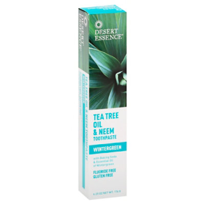 Desert Essence Toothpaste Natural Tea Tree Oil & Neem Wintergreen - 6.25 Oz - Image 1