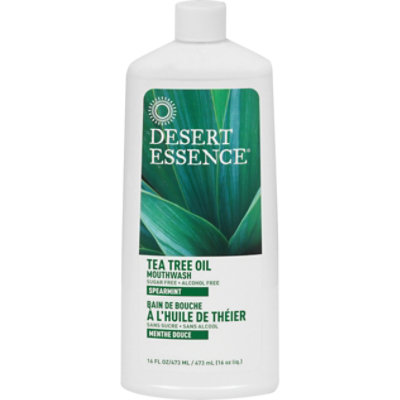 Desert Essence Mouthwash Tea Tree Oil Spearmint - 16 Oz