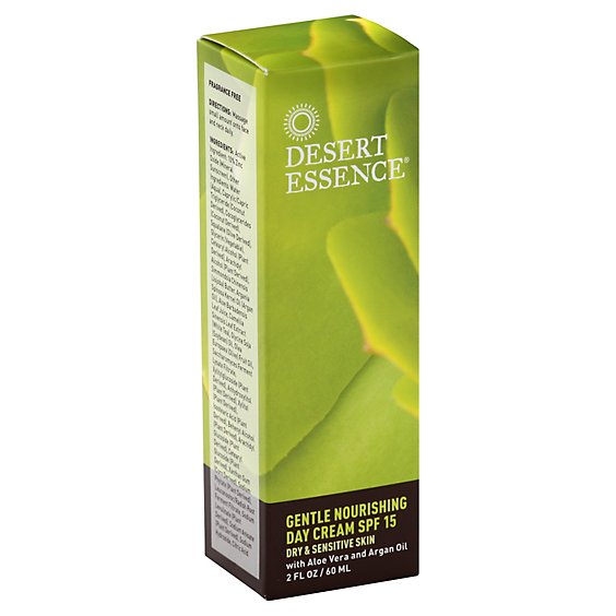 Desert Essence Day Cream with Aloe Vera and Argan Oil Dry & Sensitive Skin SPF 15 - 2 Oz