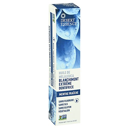 Desert Essence Toothpaste Whitening Plus Natural Tea Tree Oil Cool Mint - 6.25 Oz - Image 1