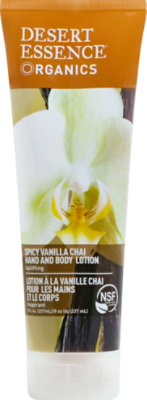 Desert Essence Organics Hand and Body Lotion Spicy Vanilla Chai - 8 Oz - Image 2