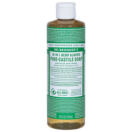 Dr. Bronners Soap Liquid Pure Castile 18 In 1 Hemp Almond - 16 Fl. Oz. - Image 3