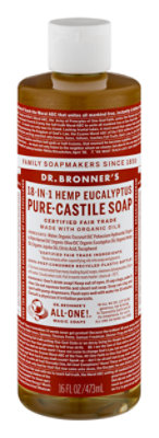 Dr. Bronners Soap Liquid Pure Castile 18 In 1 Hemp Eucalyptus - 16 Fl. Oz. - Image 2