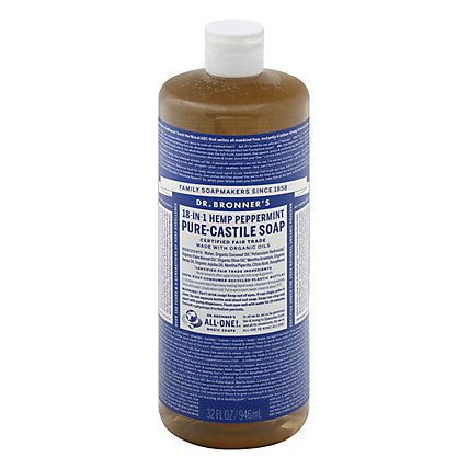 Dr. Bronners Liquid Soap Pure-Castile 18-In-1 Hemp Peppermint - 32 Fl. Oz. - Image 3