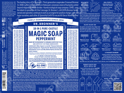 Dr. Bronner's Peppermint Pure-Castile Magic Soap - 32 Fl. Oz. - Image 3