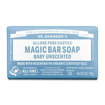 Dr. Bronners Bar Soap Pure-Castile All-One Hemp Baby Unscented - 5 Oz - Image 2