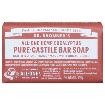 Dr. Bronners Soap Bar Pure Castile All One Hemp Eucalyptus - 5 Oz - Image 1