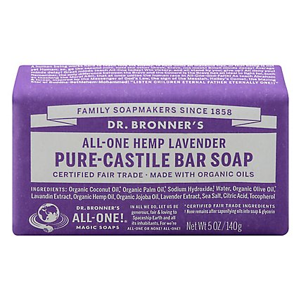 Dr. Bronners Bar Soap Pure-Castile All-One Hemp Lavender - 5 Oz - Image 3