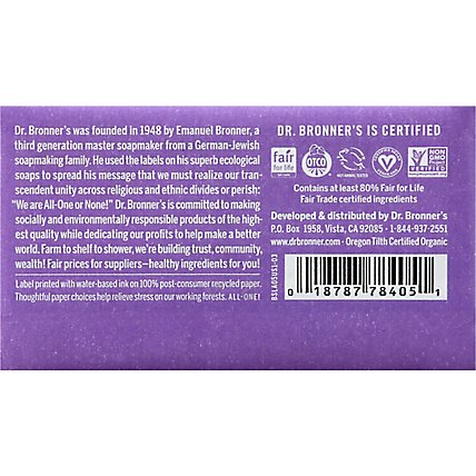 Dr. Bronners Bar Soap Pure-Castile All-One Hemp Lavender - 5 Oz - Image 5