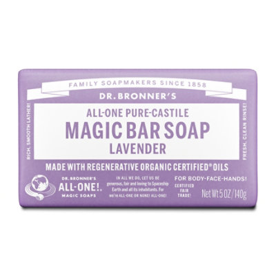 Dr. Bronners Bar Soap Pure-Castile All-One Hemp Lavender - 5 Oz - Image 2