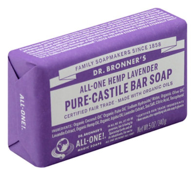 Dr. Bronners Bar Soap Pure-Castile All-One Hemp Lavender - 5 Oz