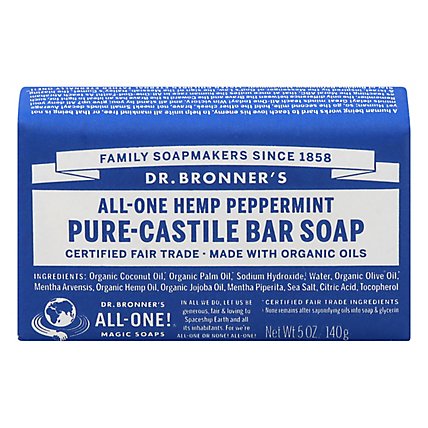 Dr. Bronners Bar Soap Pure-Castile All-One Hemp Peppermint - 5 Oz - Image 3