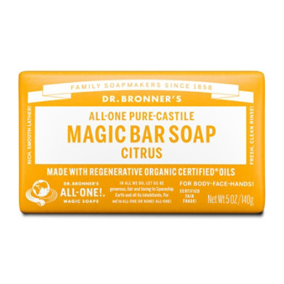 Dr. Bronners Soap Bar Pure Castile All One Hemp Citrus - 5 Oz - Image 1