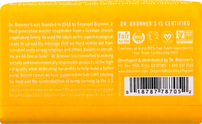 Dr. Bronners Soap Bar Pure Castile All One Hemp Citrus - 5 Oz - Image 3