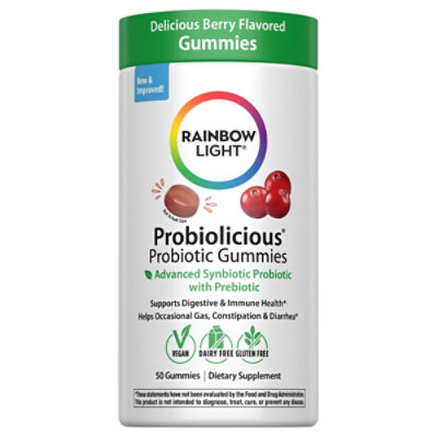 Rainbow Light Probiolicious Probiotic Gummies Berry Flavor Gummies - 50 Count - Image 1