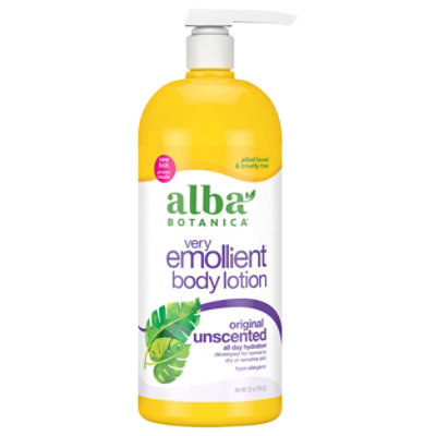 Alba Botanica Very Emollient Body Lotion Normal To Dry Or Sensitive Skin Original Unscented - 32 Oz