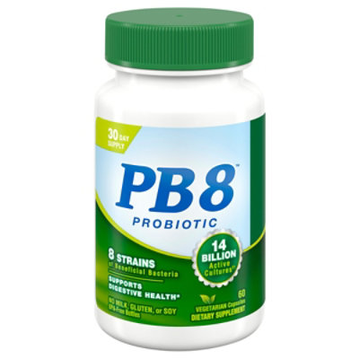 Nutrition Now PB8 Dietary Supplement Capsules Vegetarian Formula Vegetarian - 60 Count - Image 2