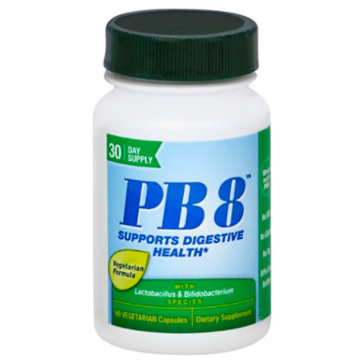 Nutrition Now PB8 Dietary Supplement Capsules Vegetarian Formula Vegetarian - 60 Count - Image 1