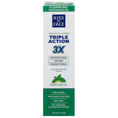 Kiss My Face Toothpaste Triple Action Cool Mint Gel - 4.5 Oz - Image 3