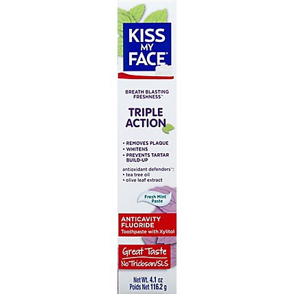 Kiss My Face Toothpaste Fluoride Fresh Mint Paste - 4.1 Oz - Image 2