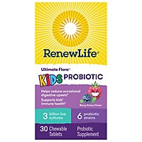 ReNew Life Ultimate Flora Probiotic Kids Chewable Tablets Berry-Licious - 30 Count - Image 2