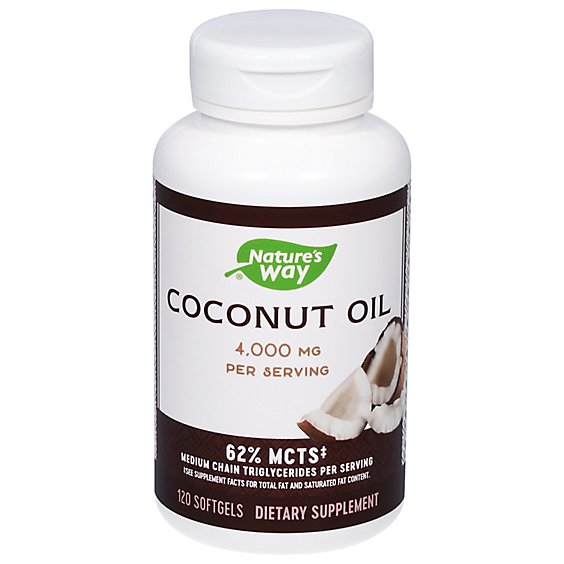 Natures Way Coconut Oil 1000 mg Softgels - 120 Count