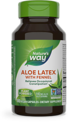 Natures Way Aloe Latex & Leaf Certified 550 mg Vcaps - 100 Count - Image 1