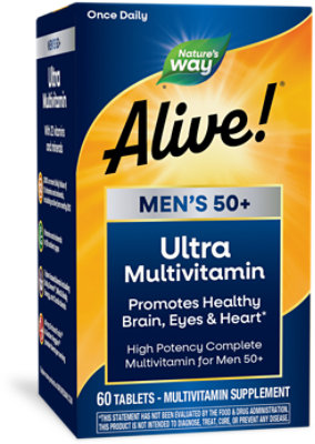 Natures Way Alive Once Daily Men's 50 Plus Multi Ultra - 60 Count - Image 1
