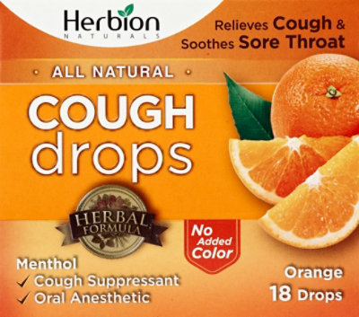 Herbion Naturals Cough Drops Orange - 18 Count - Image 2