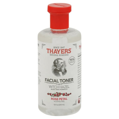 Thayers Alcohol-Free, Hydrating Rose Petal Witch Hazel Facial Toner with  Aloe Vera Formula, Vegan, Dermatologist Tested and Recommended, 12 Oz