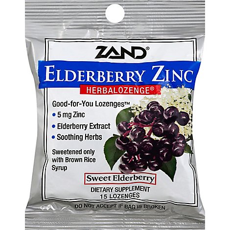 ZAND HerbalOzenge LOzenges Elderberry Zinc Black Elderberry Flavor - 15.0 Count
