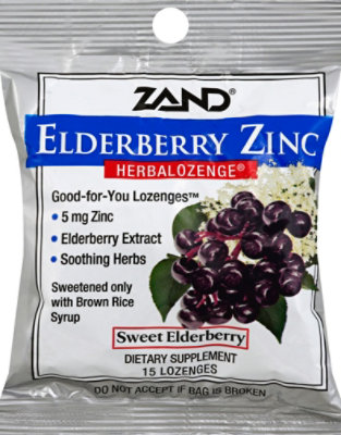 ZAND HerbalOzenge LOzenges Elderberry Zinc Black Elderberry Flavor - 15.0 Count