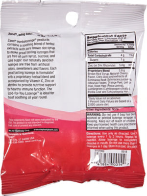 ZAND HerbalOzenge LOzenges Echinacea Zinc Natural Cherry Flavor - 15.0 Count - Image 5