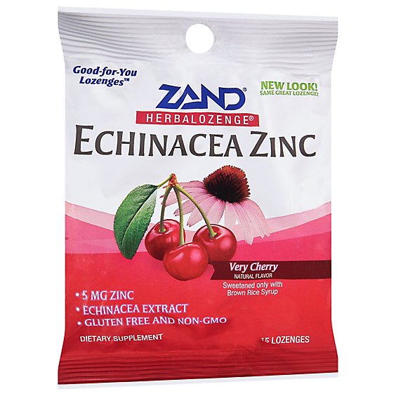 ZAND HerbalOzenge LOzenges Echinacea Zinc Natural Cherry Flavor - 15.0 Count