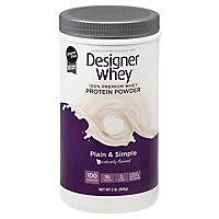 Designer Whey Protein Powder Plain & Simple - 2 Lb - Image 1
