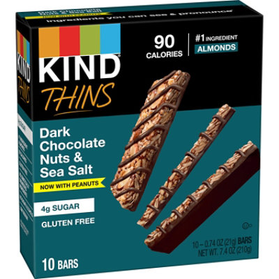 Kind Thins Dark Chocolate Nuts & Sea Salt with Peanuts - 10-.74 Oz.