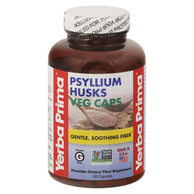 Yerba Prima Psyllium Husks Veg Caps - 180 Count - Image 3