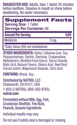 Natrol Melatonin Fast Dissolve 3 mg Strawberry Flavor - 90 Count - Image 3