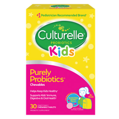 Culturelle Kids Probiotic Supplement Natural Bursting Berry Flavor Chewables - 30 Count - Image 1