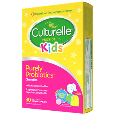 Culturelle Kids Probiotic Supplement Natural Bursting Berry Flavor Chewables - 30 Count - Image 2