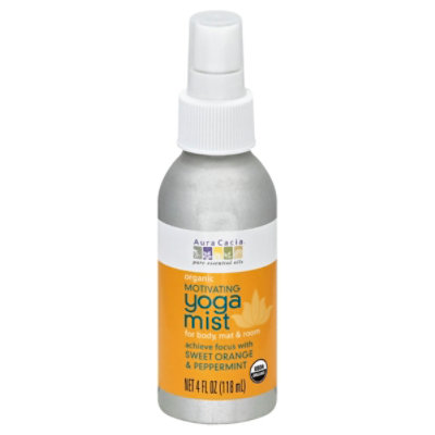 Aura Cacia Pure Essential Oils Yoga Mist Organic Motivating Sweet Orange & Peppermint - 4 Fl. Oz. - Image 1