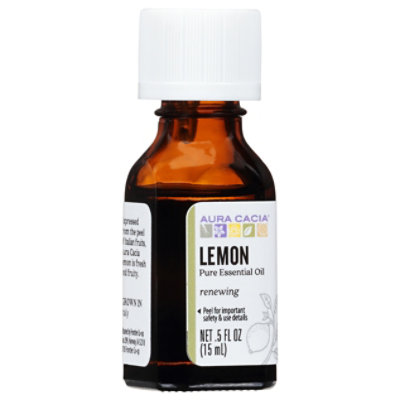 Aura Cacia Essential Oil 100% Pure Lemon - .5 Fl. Oz. - Image 1