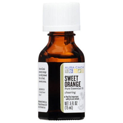 Aura Cacia Essential Oil 100% Pure Sweet Orange - .5 Fl. Oz. - Image 1